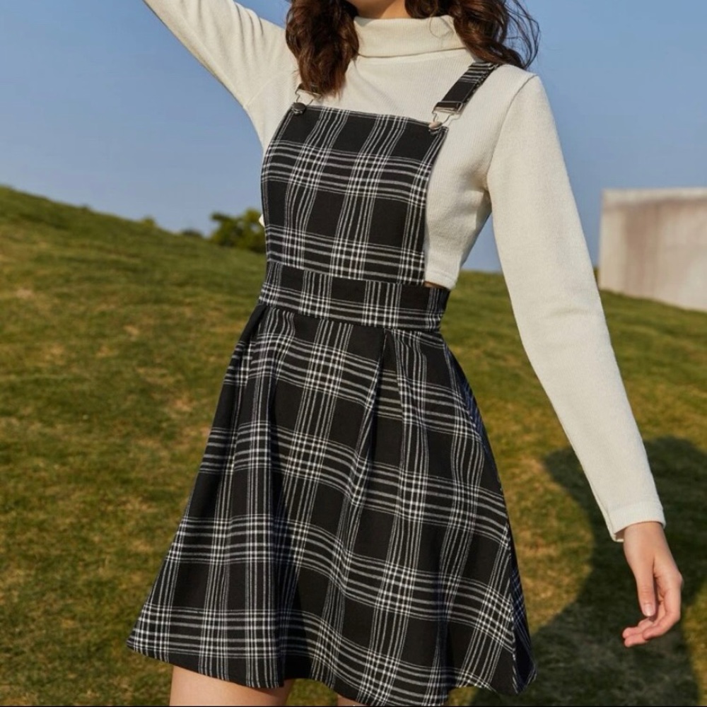 Plaid Pinafore Dress